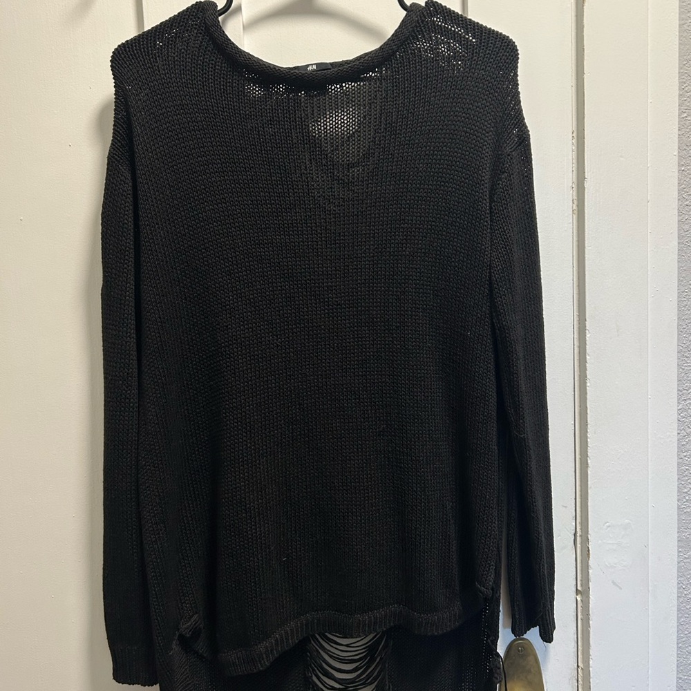H&M Black Open-Knit Sweater
